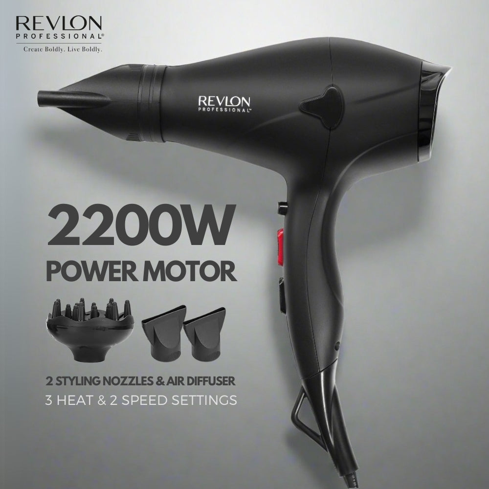 Revlon Hair Dryer 2200W with 2 Styling Nozzles & Air Diffuser Pakistan