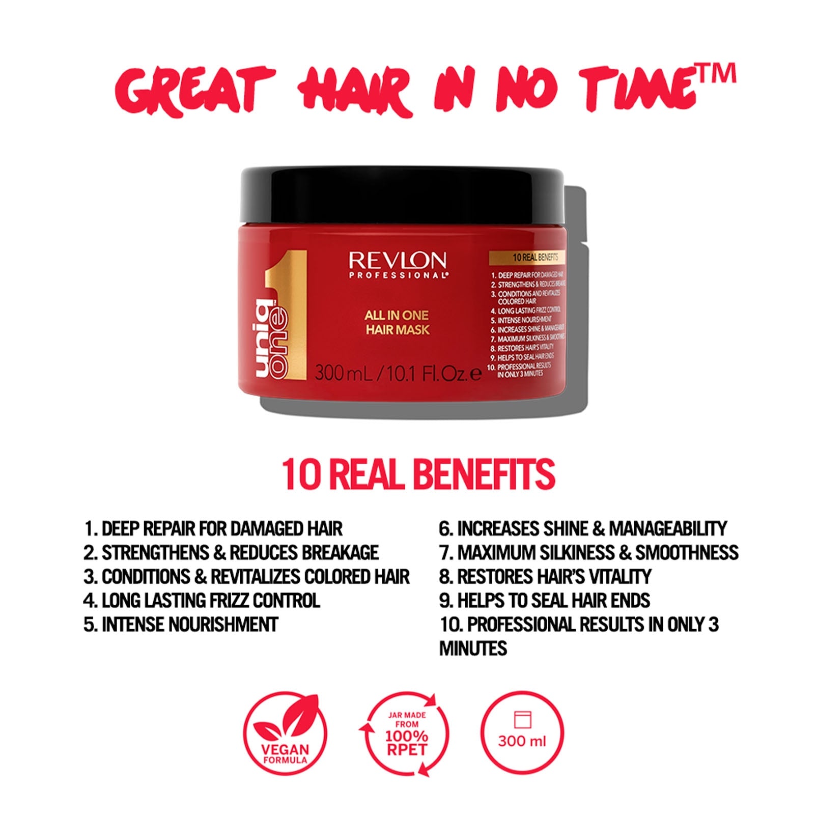 UniqONE™ Repair Hair Treatment Mask - "All-in-One" 10 Benefits - 300ml