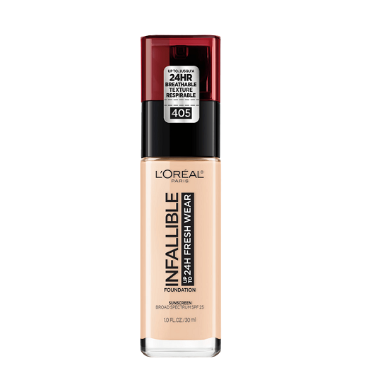 LOREAL PARIS - Infallible 24 Hour Fresh Wear Foundation Lightweight - 405 Porcelain