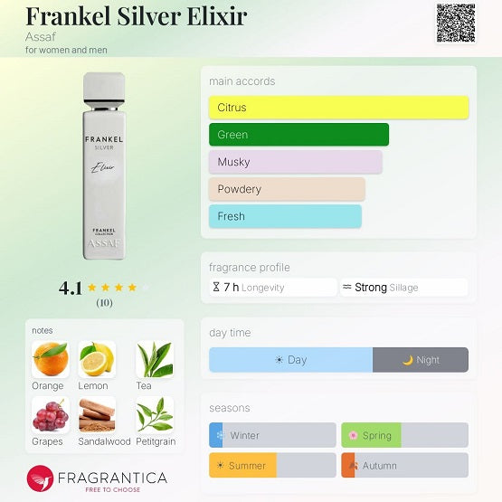 Assaf Frankel Silver Elixir for women and men 100ML Price In Pakistan ...