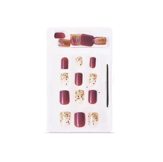 B'QUEEN Fancy Nails Gold Sparkle and Mauve In Pakistan - The Vault