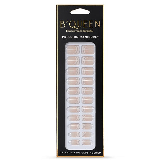B'QUEEN French Nails Cream with Silver Glitter In Pakistan 