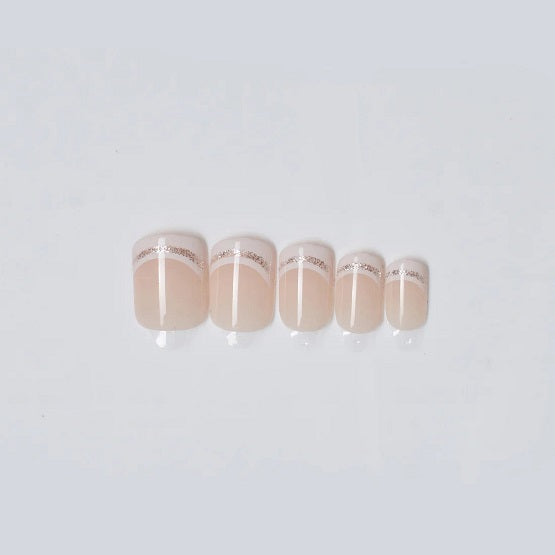 B'QUEEN French Nails Cream with Silver Glitter In Pakistan 