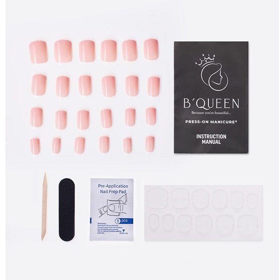 B'QUEEN Solid Nails - Pastel Pink (Square)