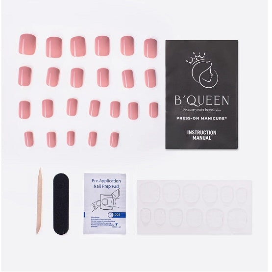 B'QUEEN Solid Nails Pink Nude (Square) In Pakistan - The Vault