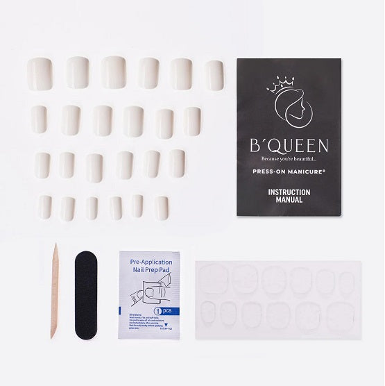 B'QUEEN Solid Nails White (Square) In Pakistan - The Vault