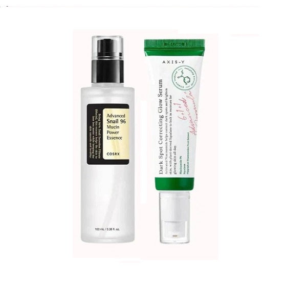 COSRX + AXIS Y - Advanced Snail 96 Mucin Power Essence - 100ml + Dark Spot Correcting Glow Serum - 50ML