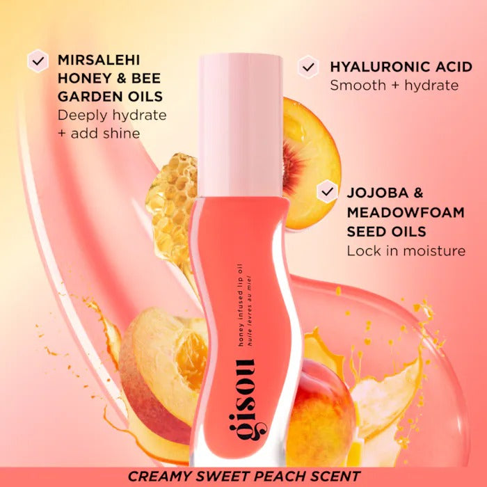 GISOU Honey Infused Hydrating Lip Oil Bee llini Peach In Pakistan 