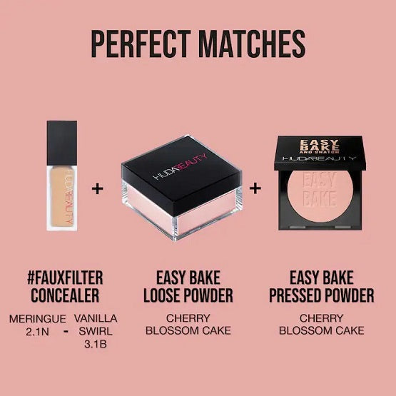 HUDA BEAUTY - Easy Bake and Snatch Pressed Talc-Free Brightening and Setting Powder - Cherry Blossom