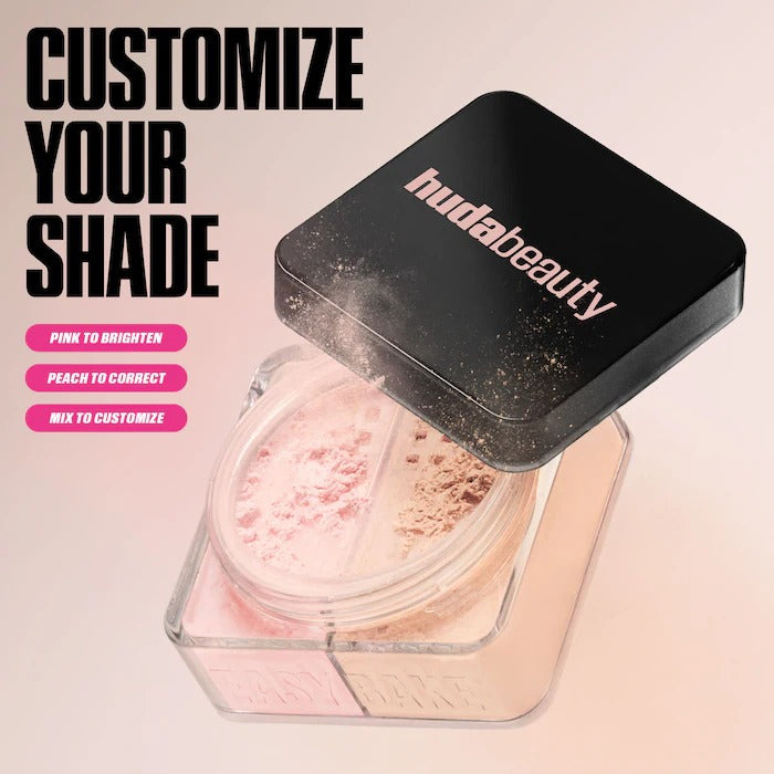 HUDA BEAUTY Easy Bake Loose Powder Brightening + Correcting Duo Cherry Peach In Pakistan 