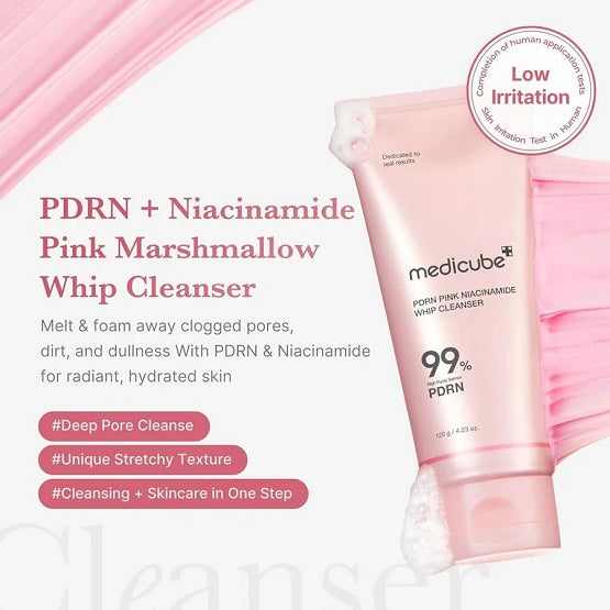MEDICUBE PDRN Pink Niacinamide Whip Cleanser 120G In Pakistan 