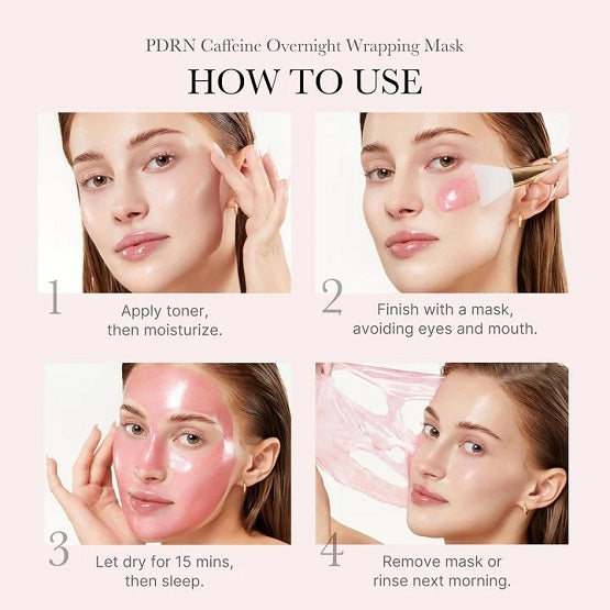 Medicube PDRN Pink Caffeine Overnight Wrapping Peel Off Facial Mask 75ml