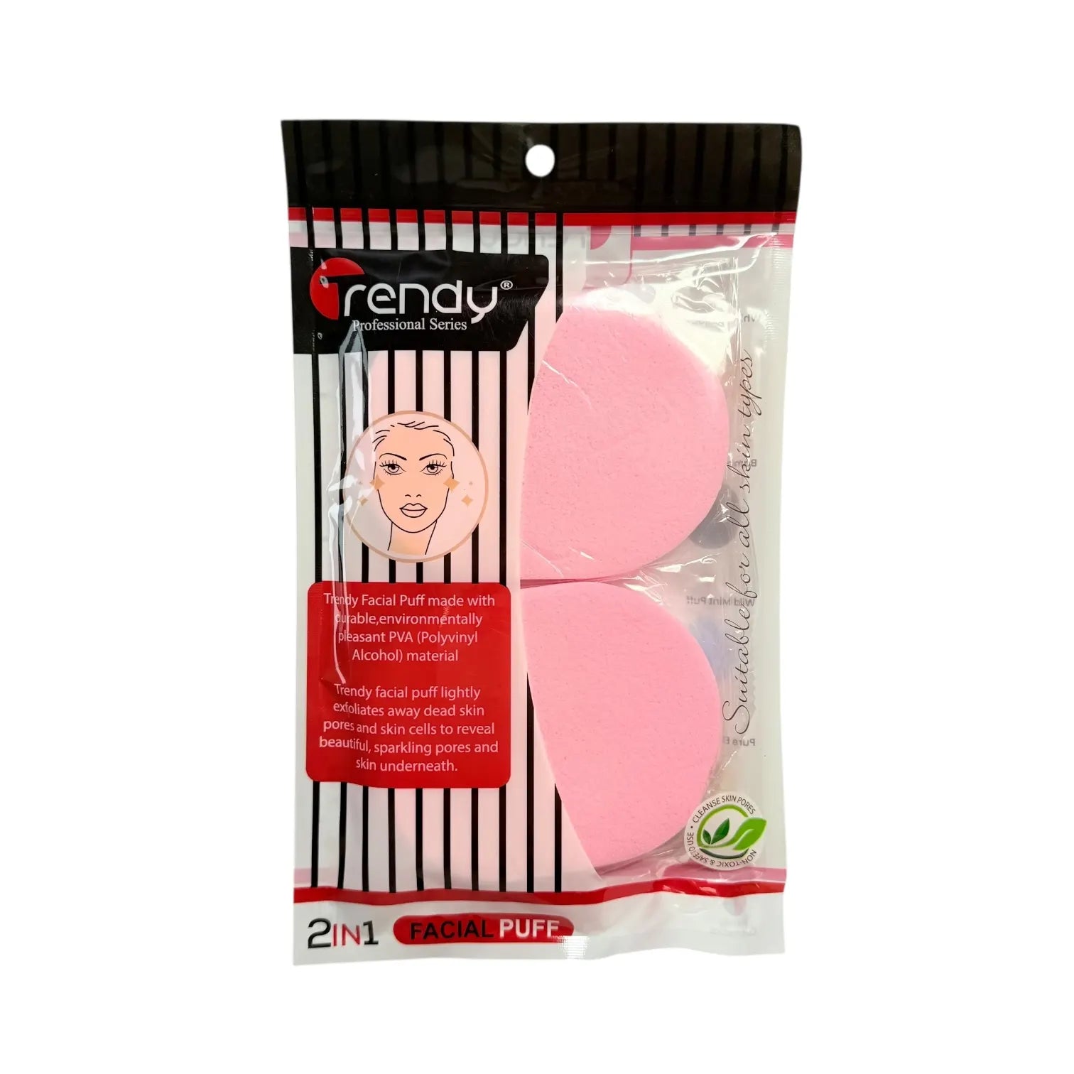 TRENDY - FACIAL PUFF DOT 2IN1