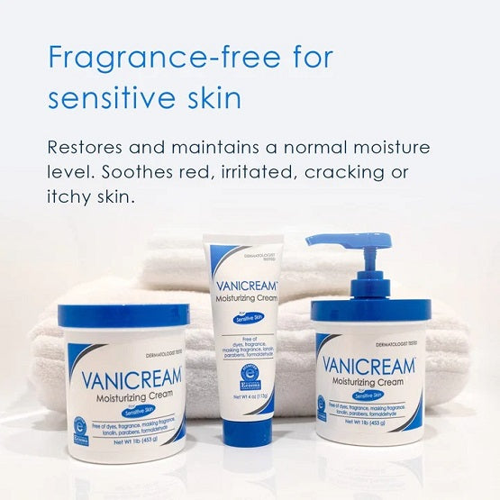 Vanicream, Moisturizing Cream, For Dry, Irritated or Sensitive Skin - 453g