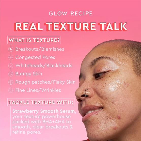 GLOW RECIPE - Strawberry Smooth BHA + AHA Salicylic Acid Serum - 30ML