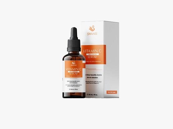  Apply a few drops of Swansi Vitamin C Serum with fingertips to freshly cleansed and toned face, neck, and decollete. 