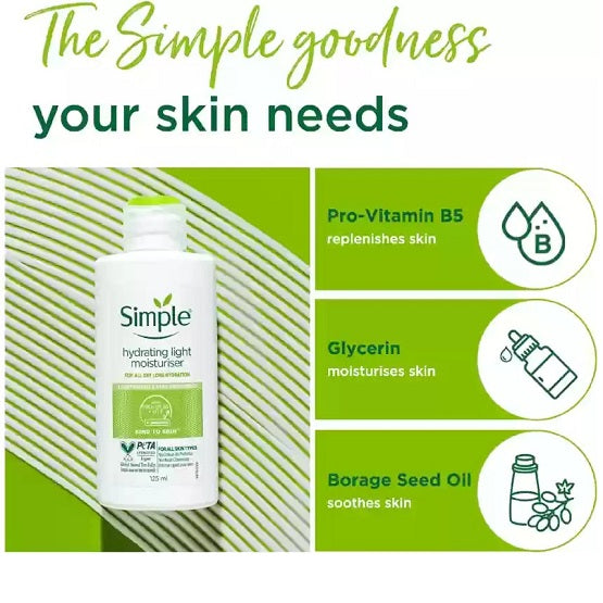 SIMPLE - Hydrating Light Moisturiser - 125ML (MD)