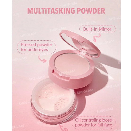 SHEGLAM - Insta Ready Face & Under Eye Setting Powder Duo - Bubblegum