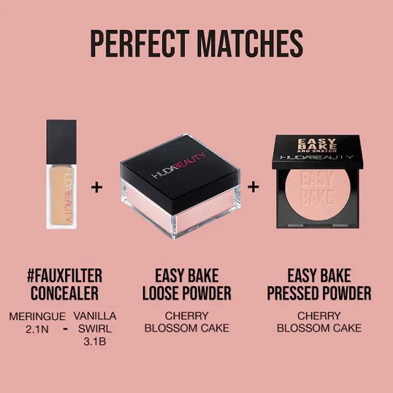 HUDA BEAUTY - Easy Bake and Snatch Pressed Talc-Free Brightening and Setting Powder - Cherry Blossom (EBS)