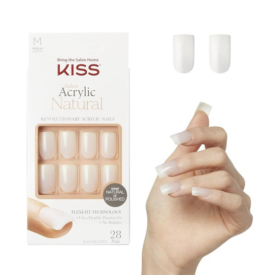 KISS - Salon Acrylic Natural Nails - Medium Length - Style: French