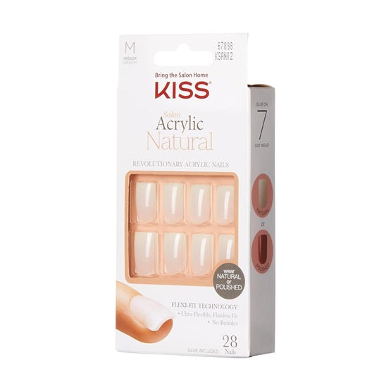 KISS - Salon Acrylic Natural Nails - Medium Length - Style: French