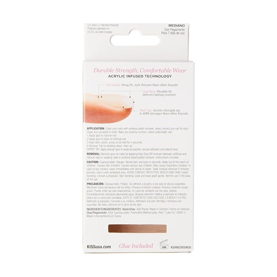 KISS - Salon Acrylic Natural Nails - Medium Length - Style: French