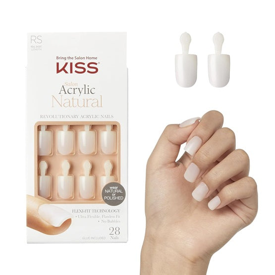 KISS - Salon Acrylic Natural Nails - Real Short Length - Style: Brief Encounter