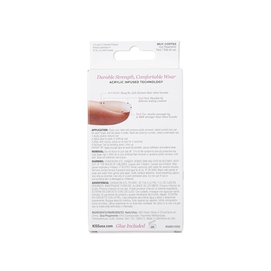 KISS - Salon Acrylic Natural Nails - Real Short Length - Style: Brief Encounter
