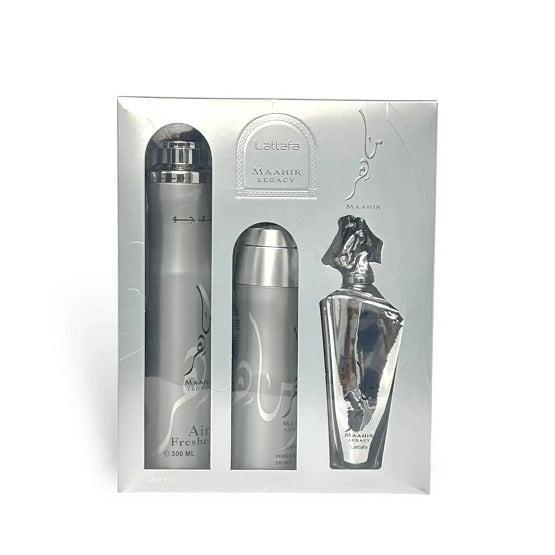 LATTAFA - MAAHIR LEGACY GIFT SET (A/F 300ML+ DEO 200ML+ 100ML)