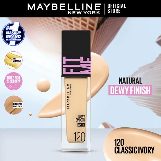 MAYBELLINE - Fit Me Dewy + Smooth Foundation SPF30 - 120 Classic Ivory