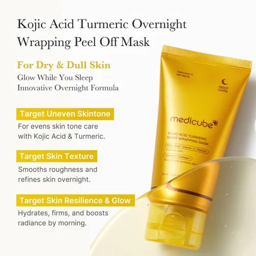 MEDICUBE - Kojic Acid Turmeric Night Wrapping Mask - 75ml