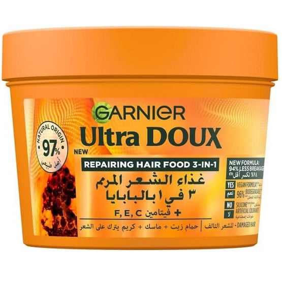 GARNIER - PAPAYA 3-in-1 Repairing Hair Food - 390ML