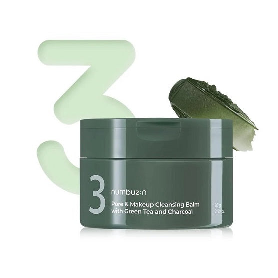 Numbuzin - No.3 Pore & Makeup Cleansing Balm with Green Tea and Charcoal - 85g