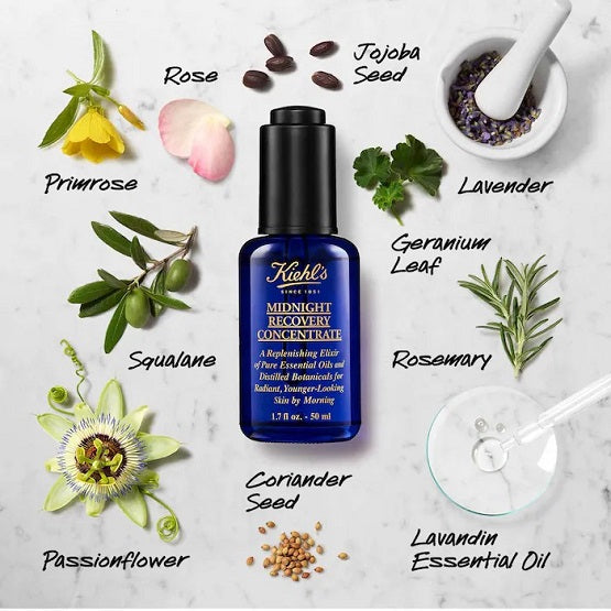 Kiehl's - Mini Midnight Recovery Concentrate Moisturizing Face Oil - 15 mL