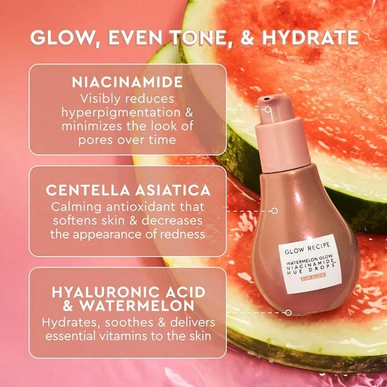 GLOW RECIPE - Watermelon Glow Niacinamide Hue Drops Sun Glow Serum - 40ML