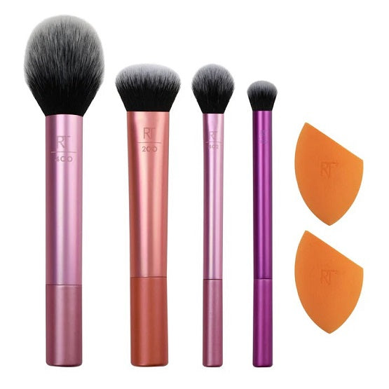 Real Techniques - Everyday Essentials Makeup Brush Set with Sponge - 6 Pcs set