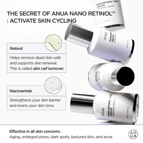 Anua - Nano Retinol 0.3% + Niacin Renewing Serum 30ml