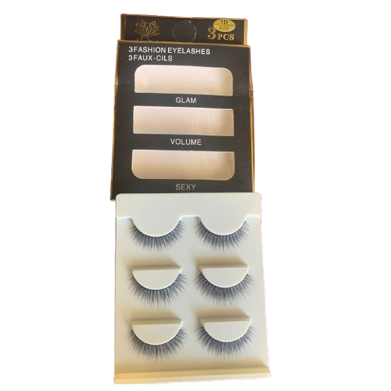 3 Pairs 3D Eye Lashes - High Quality Eyelashes - X22