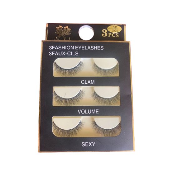 3 Pairs 3D Eye Lashes - High Quality Eyelashes - X05