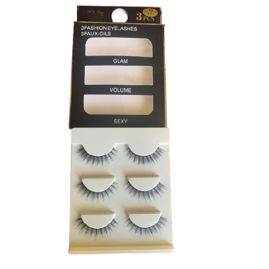 3 Pairs 3D Eye Lashes - High Quality Eyelashes - X01