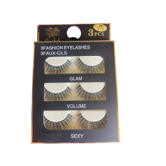 3 Pairs 3D Eye Lashes - High Quality Eyelashes - X19