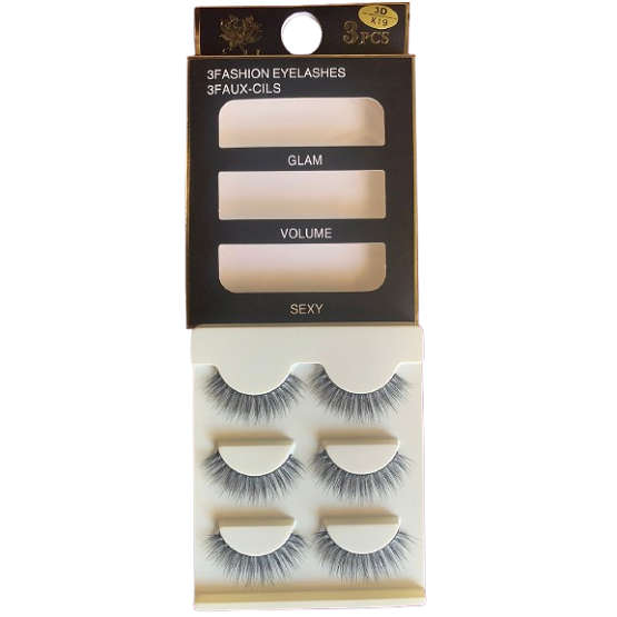 3 Pairs 3D Eye Lashes - High Quality Eyelashes - X19