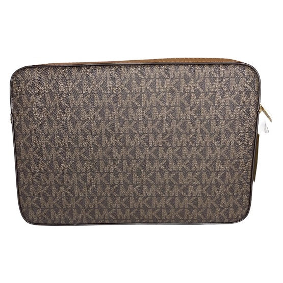 Michael Kors - Jet Set Crossbody Brown Large Leather MK Signature Printed