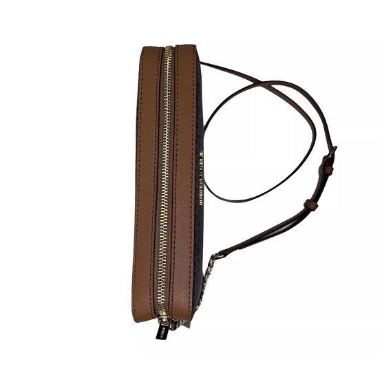 Michael Kors - Jet Set Crossbody Brown Large Leather MK Signature Printed