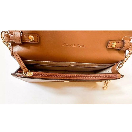 MICHAEL KORS - JET SET TRAVEL SMALL FLAP POCKET ENVELOPE CROSSBODY BAG BROWN