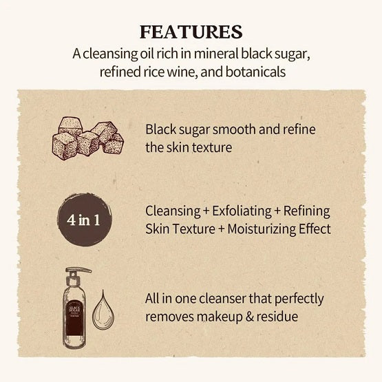 SKINFOOD - Black Sugar Perfect Cleansing Oil - 200ml