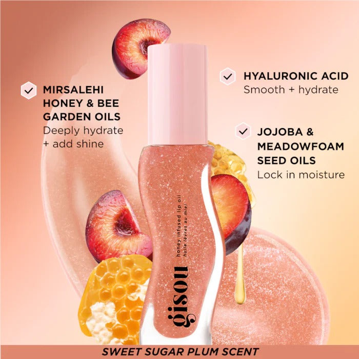 GISOU - Honey Infused Hydrating Lip Oil - Glazed Plum
