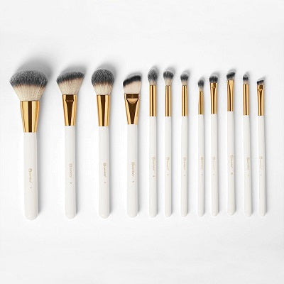 BH COSMETICS White Studded Elegance 12 PIECE BRUSH SET WITH BRUSH HOLDER in Pakistan