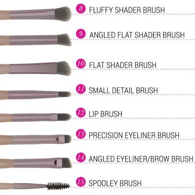 BH COSMETICS - Lavish Elegance 15 Pieces Brush Set With Cosmetic Bag