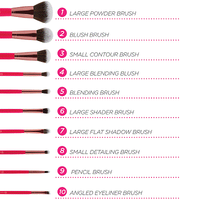 BH COSMETICS Bombshell Beauty 10 PIECES BRUSH SET Price in Pakistan